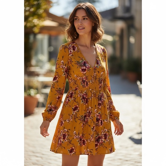 Xhilaration Dresses & Skirts - Xhilaration V-Neck Long Sleeve Dress  